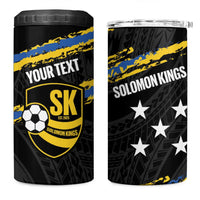 Kings Solomon Islands Football Custom 4 in 1 Can Cooler Tumbler Come On Solomons Polynesian Grunge Style