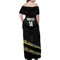 Kings Solomon Islands Football Custom Family Matching Off Shoulder Maxi Dress and Hawaiian Shirt Come On Solomons Polynesian Grunge Style