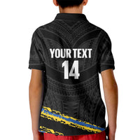 Kings Solomon Islands Football Custom Kid Polo Shirt Come On Solomons Polynesian Grunge Style LT14 - Polynesian Pride