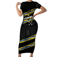 Kings Solomon Islands Football Custom Short Sleeve Bodycon Dress Come On Solomons Polynesian Grunge Style