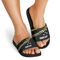 Kings Solomon Islands Football Custom Slide Sandals Come On Solomons Polynesian Grunge Style