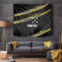 Kings Solomon Islands Football Custom Tapestry Come On Solomons Polynesian Grunge Style LT14 Black - Polynesian Pride