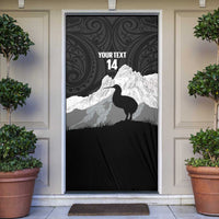 New Zealand South Island Football Custom Door Cover Aoraki Mount Cook With Kiwi Maori Pattern