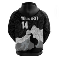 New Zealand South Island Football Custom Hoodie Aoraki Mount Cook With Kiwi Maori Pattern