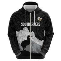 New Zealand South Island Football Custom Hoodie Aoraki Mount Cook With Kiwi Maori Pattern