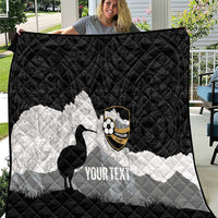 New Zealand South Island Football Custom Quilt Aoraki Mount Cook With Kiwi Maori Pattern