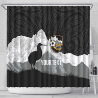 New Zealand South Island Football Custom Shower Curtain Aoraki Mount Cook With Kiwi Maori Pattern