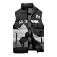New Zealand South Island Football Custom Sleeveless Puffer Jacket Aoraki Mount Cook With Kiwi Maori Pattern