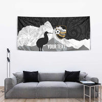 New Zealand South Island Football Custom Tapestry Aoraki Mount Cook With Kiwi Maori Pattern