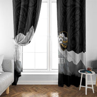 New Zealand South Island Football Custom Window Curtain Aoraki Mount Cook With Kiwi Maori Pattern