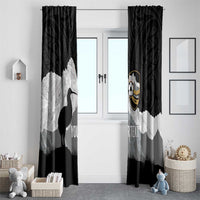 New Zealand South Island Football Custom Window Curtain Aoraki Mount Cook With Kiwi Maori Pattern