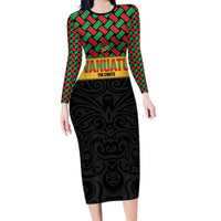 Vanuatu Football Custom Family Matching Long Sleeve Bodycon Dress and Hawaiian Shirt Go Chiefs Basket-weave Pattern