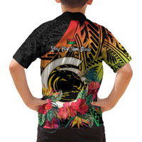 Vanuatu Boar Tusk Yumi Yumi Yumi Family Matching Long Sleeve Bodycon Dress and Hawaiian Shirt Independens Dei Long God Yumi Stanap