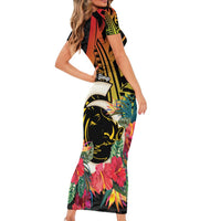 Vanuatu Boar Tusk Yumi Yumi Yumi Short Sleeve Bodycon Dress Independens Dei Long God Yumi Stanap