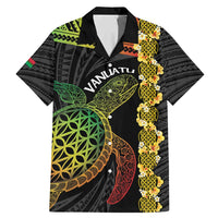 Vanuatu Sand Drawing Turtle Family Matching Mermaid Dress and Hawaiian Shirt Happy Independence Day