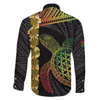 Vanuatu Sand Drawing Turtle Family Matching Short Sleeve Bodycon Dress and Hawaiian Shirt Happy Independence Day