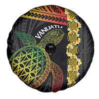 Vanuatu Sand Drawing Turtle Spare Tire Cover Happy Independence Day