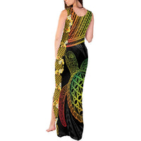 Vanuatu Sand Drawing Turtle Tank Maxi Dress Happy Independence Day