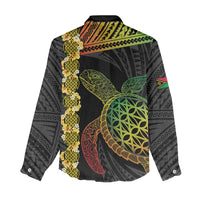 Vanuatu Sand Drawing Turtle Women Casual Shirt Happy Independence Day