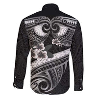 Black Polynesia Family Matching Short Sleeve Bodycon Dress and Hawaiian Shirt Tribal Pattern Tropical Frangipani