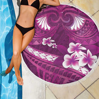 Pink Polynesia Beach Blanket Tribal Pattern Tropical Frangipani