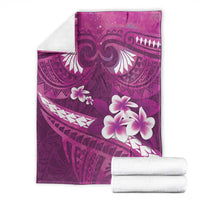Pink Polynesia Blanket Tribal Pattern Tropical Frangipani