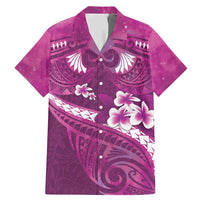 Pink Polynesia Family Matching Mermaid Dress and Hawaiian Shirt Tribal Pattern Tropical Frangipani