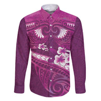 Pink Polynesia Family Matching Mermaid Dress and Hawaiian Shirt Tribal Pattern Tropical Frangipani