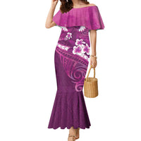 Pink Polynesia Family Matching Mermaid Dress and Hawaiian Shirt Tribal Pattern Tropical Frangipani