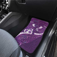 Purple Polynesia Car Mats Tribal Pattern Tropical Frangipani