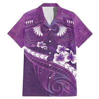 Purple Polynesia Family Matching Mermaid Dress and Hawaiian Shirt Tribal Pattern Tropical Frangipani