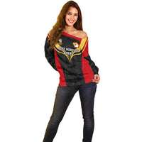 Papua New Guinea Rugby Off Shoulder Sweater Port Moresby Vipers PNG Polynesian Pattern LT14 - Polynesian Pride