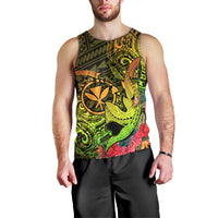Hawaii Men Tank Top Kanaka Map With Polynesian Shark Tattoo Reggae Unique LT14 - Polynesian Pride