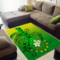 Kia Orana Cook Islands Area Rug Kuki Airani Tattoo Pattern With Sea Turtle LT14 - Polynesian Pride