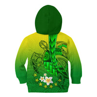 Kia Orana Cook Islands Kid Hoodie Kuki Airani Tattoo Pattern With Sea Turtle LT14 - Polynesian Pride