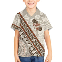 Bula Fiji Hawaiian Shirt Fijian Masi Tapa Cloth Vintage Vibes LT14 - Polynesian Pride