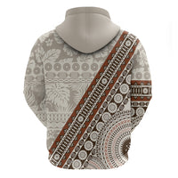 Bula Fiji Zip Hoodie Fijian Masi Tapa Cloth Vintage Vibes LT14 - Polynesian Pride