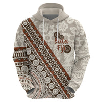 Bula Fiji Zip Hoodie Fijian Masi Tapa Cloth Vintage Vibes LT14 - Polynesian Pride