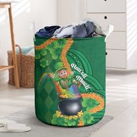 St Patrick's Day Hawaii Laundry Basket Hauoli Maoli Funny Shaka Leprechaun LT14 Green - Polynesian Pride