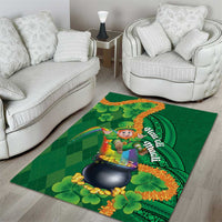 St Patrick's Day Hawaii Area Rug Hauoli Maoli Funny Shaka Leprechaun