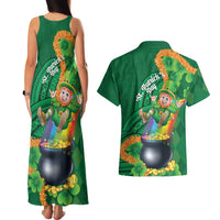 St Patrick's Day Hawaii Couples Matching Tank Maxi Dress and Hawaiian Shirt Hauoli Maoli Funny Shaka Leprechaun