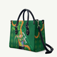 St Patrick's Day Hawaii Leather Bag Hauoli Maoli Funny Shaka Leprechaun LT14 Green - Polynesian Pride