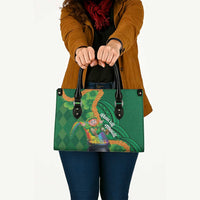 St Patrick's Day Hawaii Leather Bag Hauoli Maoli Funny Shaka Leprechaun LT14 - Polynesian Pride