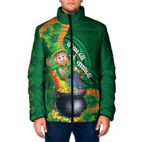 St Patrick's Day Hawaii Padded Jacket Hauoli Maoli Funny Shaka Leprechaun LT14 Men Green - Polynesian Pride