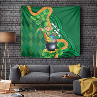 St Patrick's Day Hawaii Tapestry Hauoli Maoli Funny Shaka Leprechaun LT14 Green - Polynesian Pride