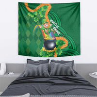 St Patrick's Day Hawaii Tapestry Hauoli Maoli Funny Shaka Leprechaun LT14 - Polynesian Pride