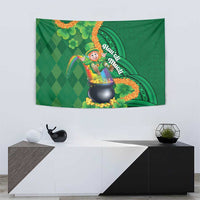 St Patrick's Day Hawaii Tapestry Hauoli Maoli Funny Shaka Leprechaun LT14 - Polynesian Pride