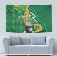 St Patrick's Day Hawaii Tapestry Hauoli Maoli Funny Shaka Leprechaun LT14 - Polynesian Pride