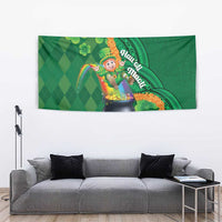 St Patrick's Day Hawaii Tapestry Hauoli Maoli Funny Shaka Leprechaun LT14 - Polynesian Pride