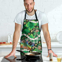 St Patrick's Day Palaka Hawaii Apron Kukui Nut Pikake Lei Shamrock Dabbing Leprechaun LT14 - Polynesian Pride